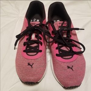 Pink Puma running shoes size 8